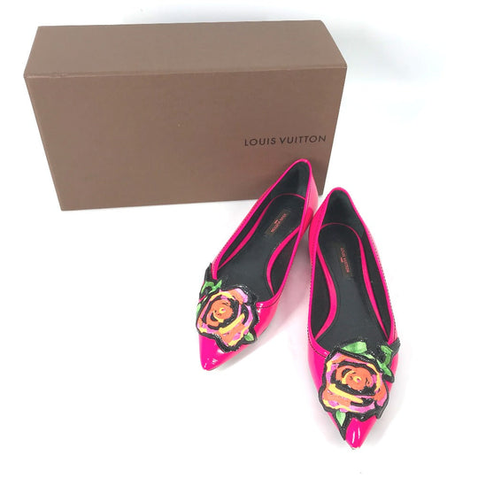 LOUIS VUITTON pumps leather pink Graffiti Rose Rose Rose Women 36 Used Authentic