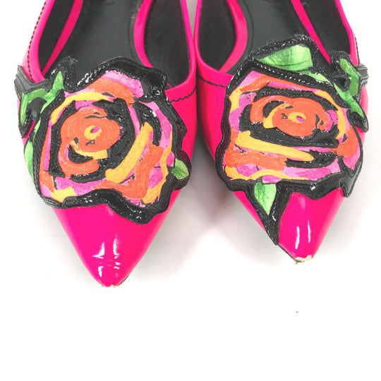 LOUIS VUITTON pumps leather pink Graffiti Rose Rose Rose Women 36 Used Authentic