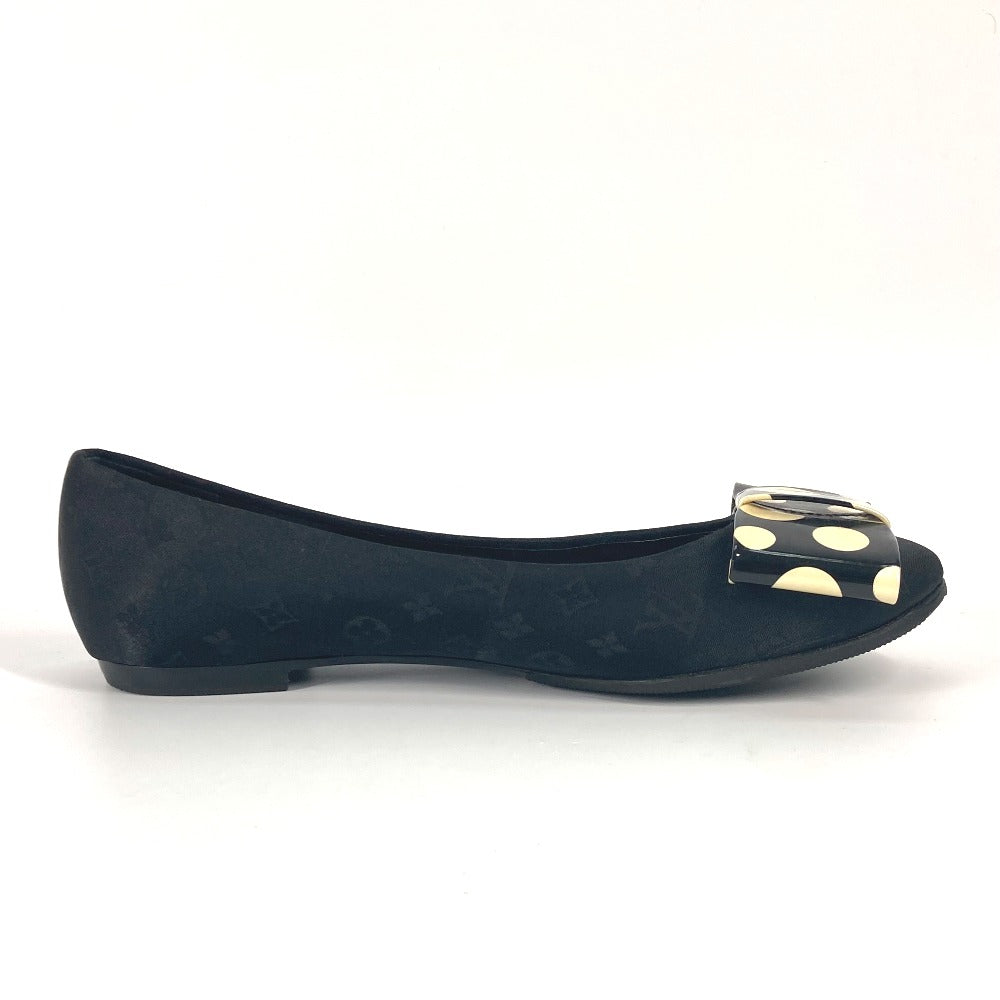 LOUIS VUITTON pumps Patent Leather, Canvas black Vernis Yayoi Kusama collaboration ribbon ribbon dot polka dot 36.5
