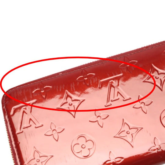 LOUIS VUITTON Long Wallet Purse M91981 Monogram Vernis Pomdamul Zip Around Vernis Zippy wallet Women Used Authentic