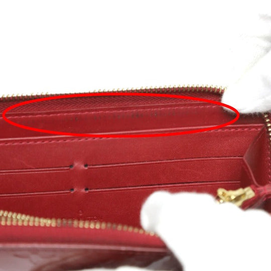 LOUIS VUITTON Long Wallet Purse M91981 Monogram Vernis Pomdamul Zip Around Vernis Zippy wallet Women Used Authentic
