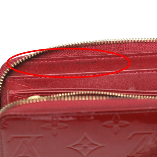 LOUIS VUITTON Long Wallet Purse M91981 Monogram Vernis Pomdamul Zip Around Vernis Zippy wallet Women Used Authentic