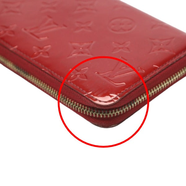 LOUIS VUITTON Long Wallet Purse M91981 Monogram Vernis Pomdamul Zip Around Vernis Zippy wallet Women Used Authentic
