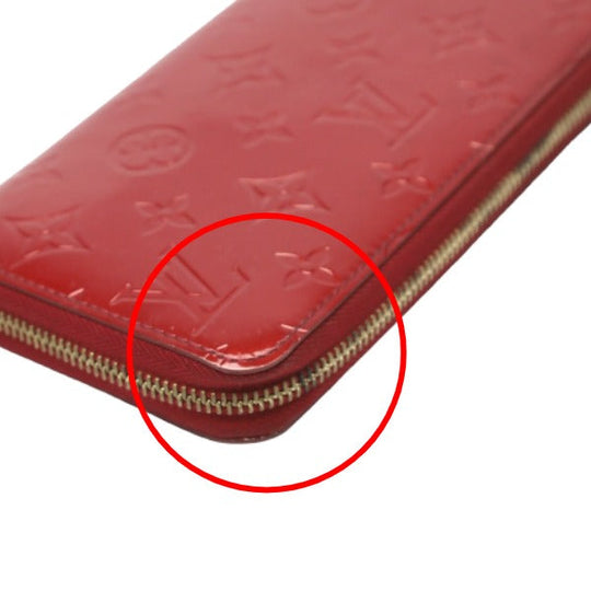 LOUIS VUITTON Long Wallet Purse M91981 Monogram Vernis Pomdamul Zip Around Vernis Zippy wallet Women Used Authentic
