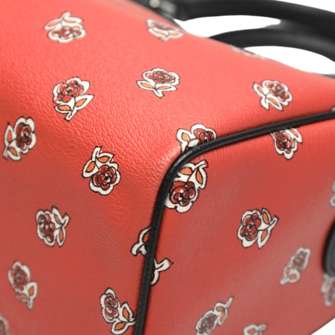 COACH Handbag F55465 leather Orange x Black 2WAYShoulder Bag Crossbody Mini Boston Unused item Women Used Authentic