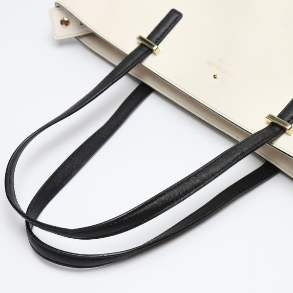 Kate Spade Tote Bag leather Black x cream kate spade Women Used Authentic
