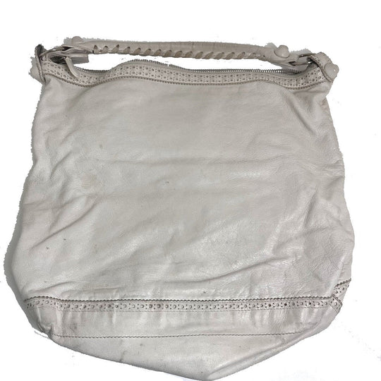 BALENCIAGA Shoulder Bag 204527 lambskin white Covered Giant Day Editors Women Used Authentic