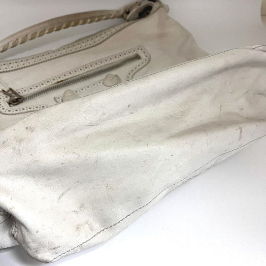 BALENCIAGA Shoulder Bag 204527 lambskin white Covered Giant Day Editors Women Used Authentic
