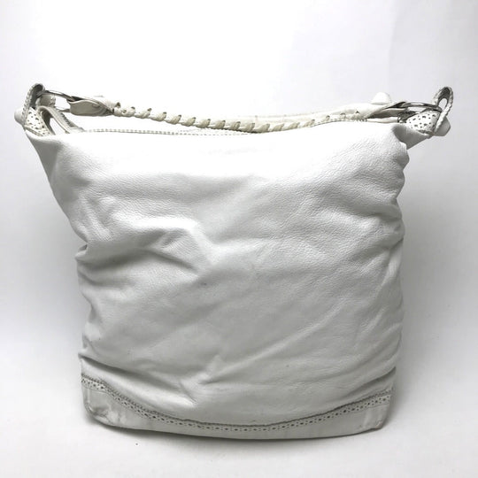 BALENCIAGA Shoulder Bag 204527 lambskin white Covered Giant Day Editors Women Used Authentic