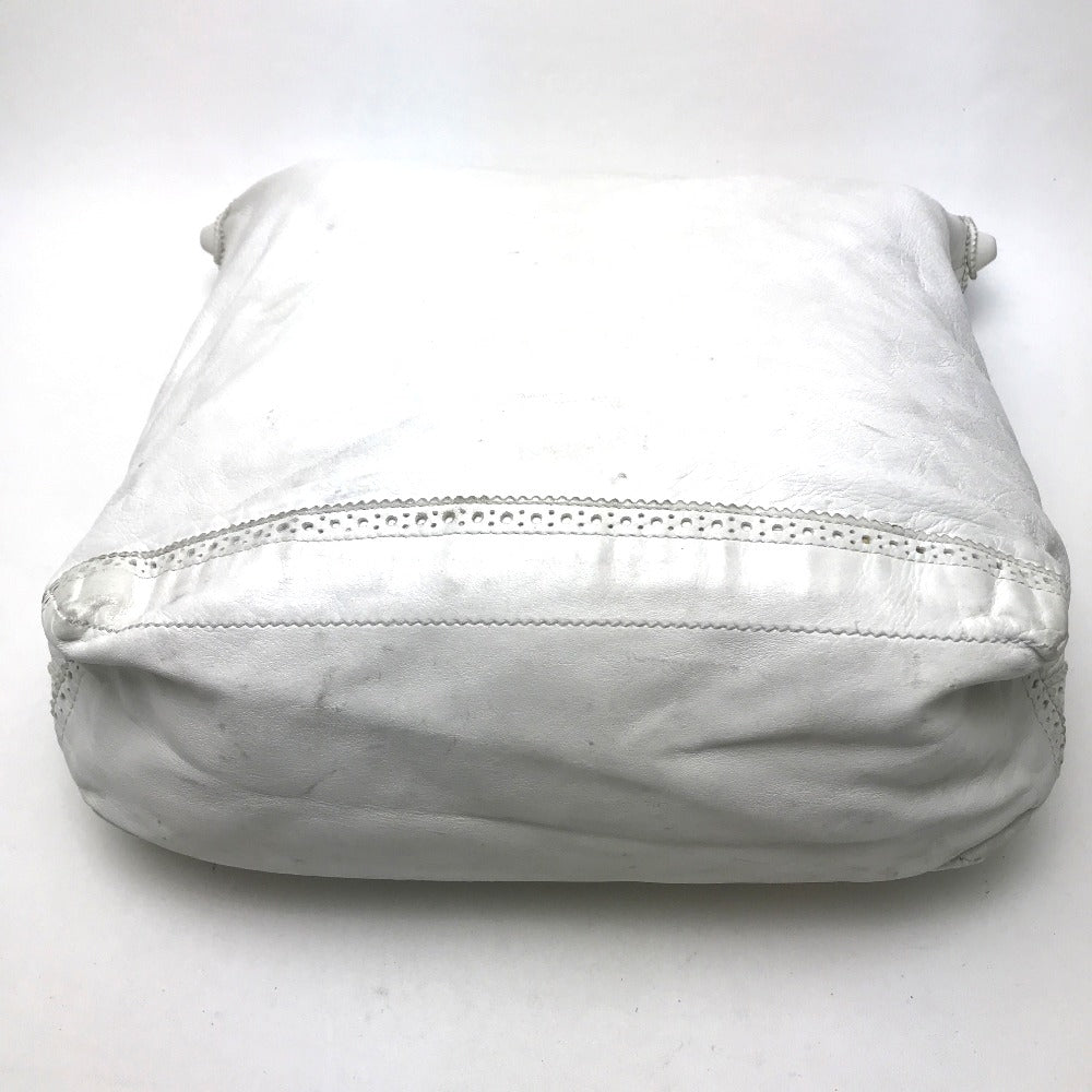 BALENCIAGA Shoulder Bag 204527 lambskin white Covered Giant Day Editors Women Used Authentic