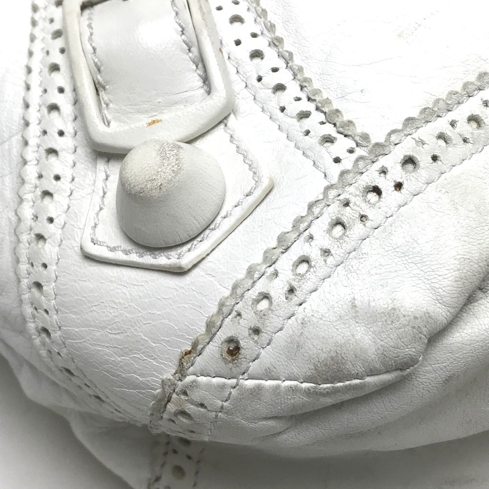 BALENCIAGA Shoulder Bag 204527 lambskin white Covered Giant Day Editors Women Used Authentic