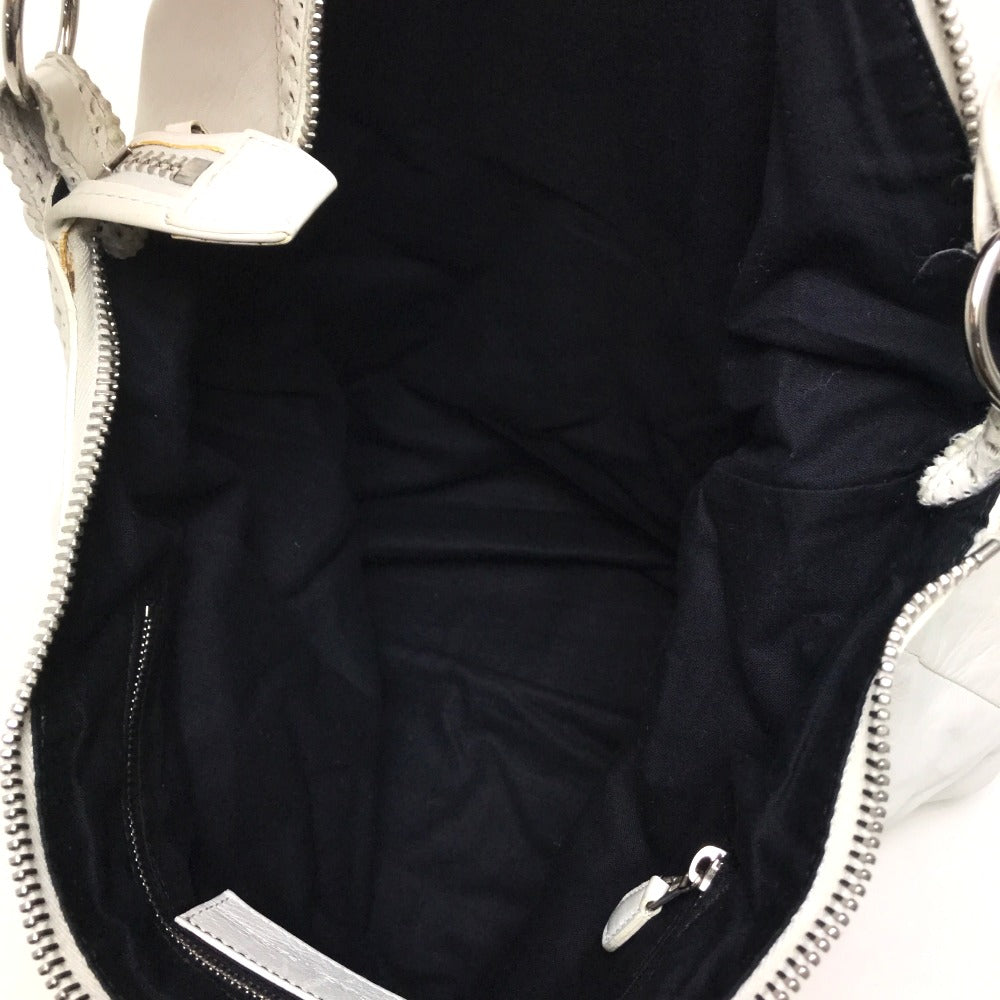 BALENCIAGA Shoulder Bag 204527 lambskin white Covered Giant Day Editors Women Used Authentic