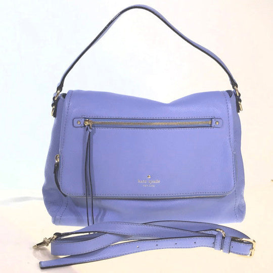 Kate Spade Shoulder Bag Calfskin, Leather blue Handbag 2WAY Women Used Authentic