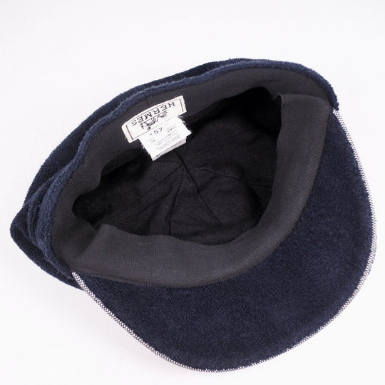 HERMES Casquette pile black Women cm57 Used Authentic
