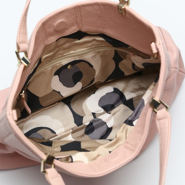 Kate Spade Handbag leather salmon pink Calfskin No strap Women Used Authentic
