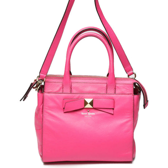 Kate Spade Handbag Calfskin, Leather pink Shoulder 2WAY Women Used Authentic