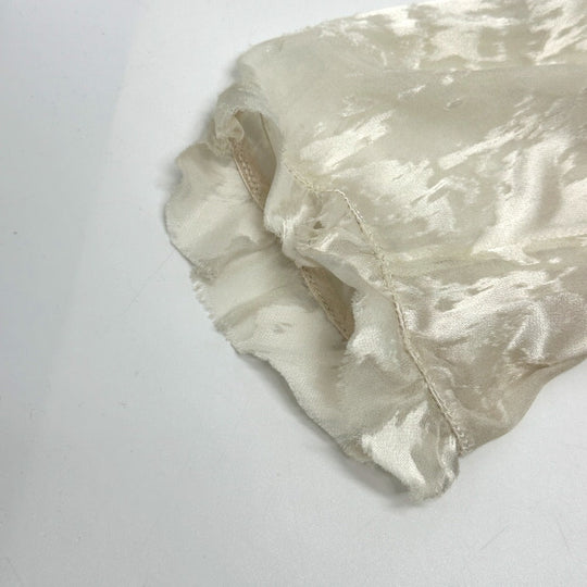 BALENCIAGA blouse Rayon, Silk white Crinkle processing ribbon Women 34 Used Authentic