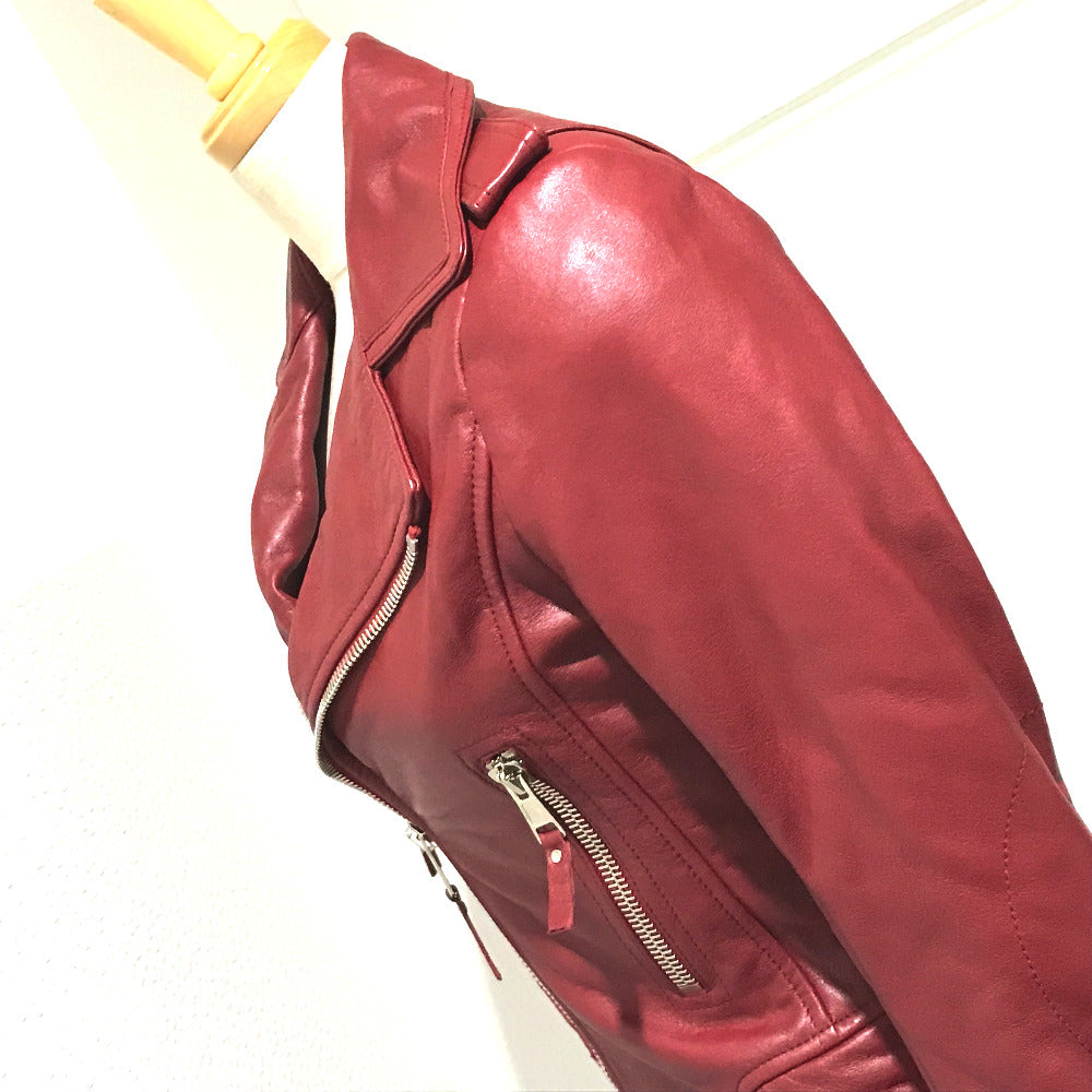 BALENCIAGA Riders jacket 256302 leather Red With tag Women's jacket Women 34 Used Authentic