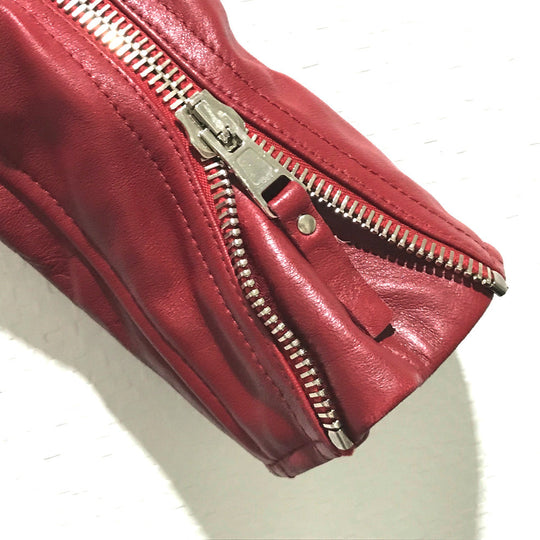 BALENCIAGA Riders jacket 256302 leather Red With tag Women's jacket Women 34 Used Authentic