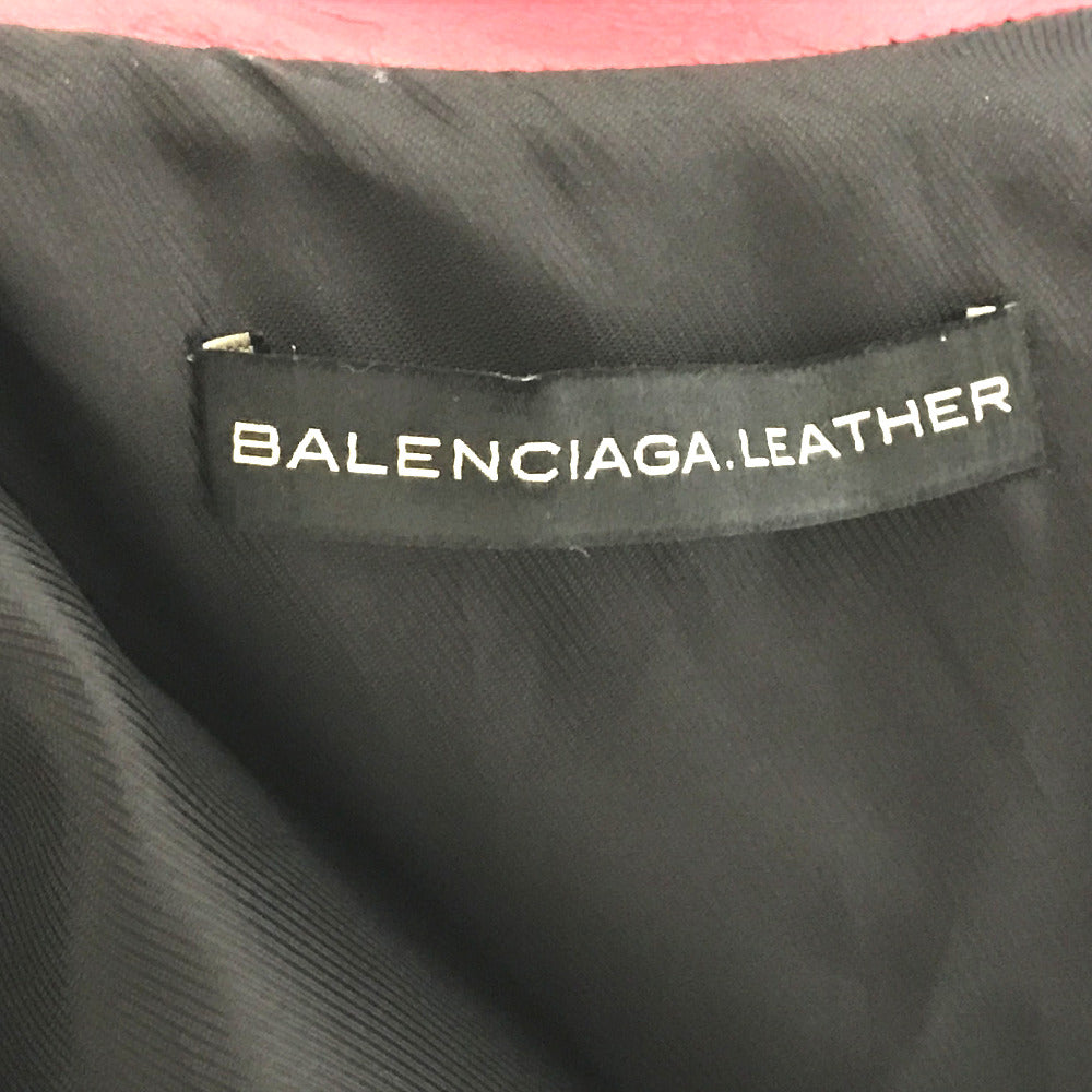 BALENCIAGA Riders jacket 256302 leather Red With tag Women's jacket Women 34 Used Authentic