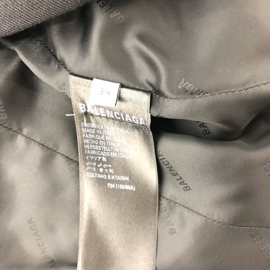 BALENCIAGA Jacket 571278 Cotton, Wool black single Black Basic Jacket Women 34 Used Authentic