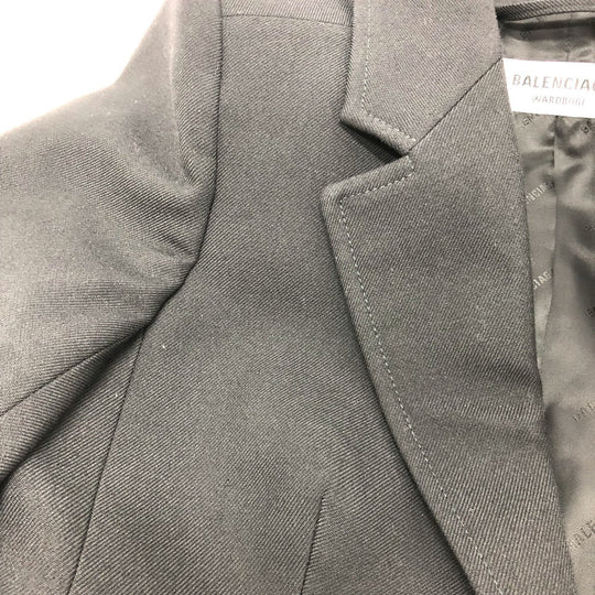 BALENCIAGA Jacket 571278 Cotton, Wool black single Black Basic Jacket Women 34 Used Authentic