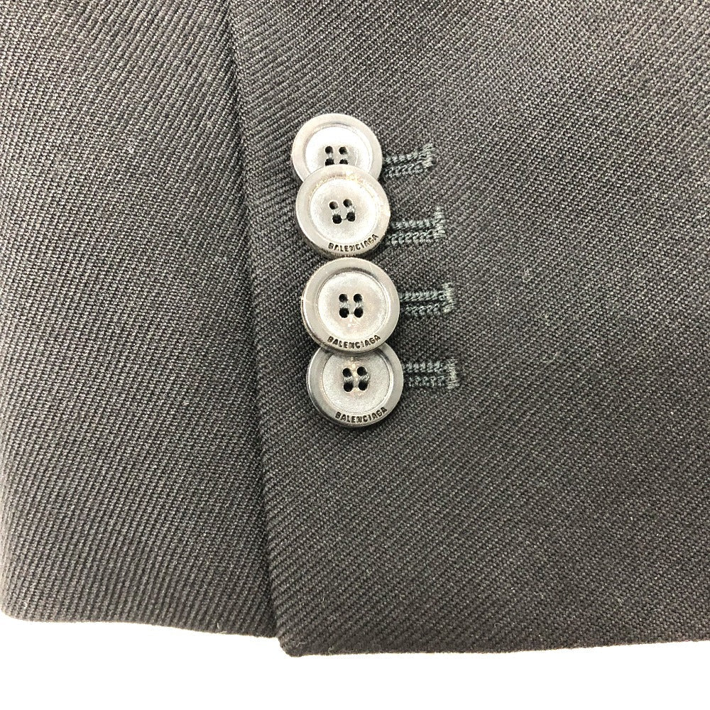 BALENCIAGA Jacket 571278 Cotton, Wool black single Black Basic Jacket Women 34 Used Authentic