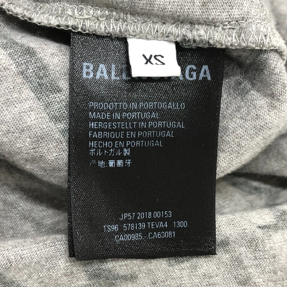 BALENCIAGA Short sleeve T-shirt 578139 cotton gray 19AW Logo embroidery all-over pattern mens XS Used Authentic