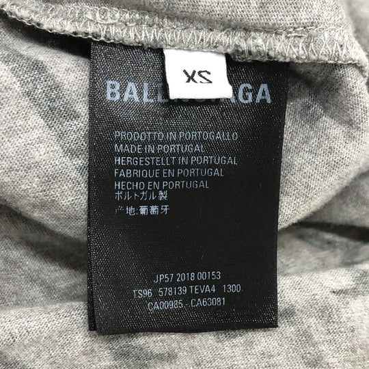 BALENCIAGA Short sleeve T-shirt 578139 cotton gray 19AW Logo embroidery all-over pattern mens XS Used Authentic