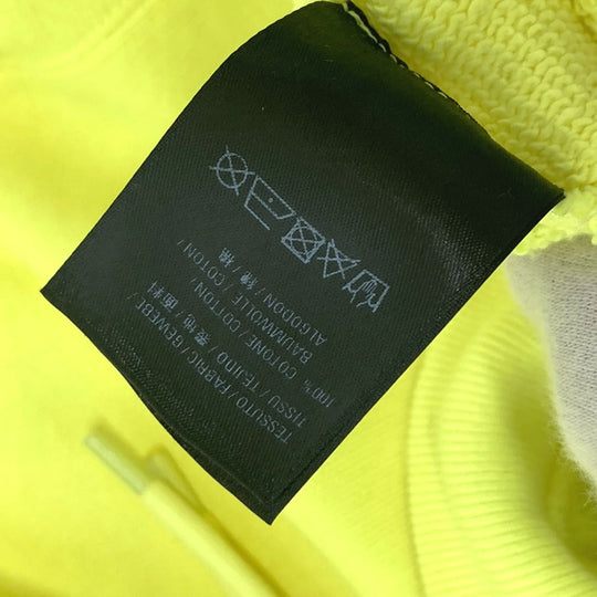 BALENCIAGA Hoodie 583222 cotton yellow BB logo print mens S Used Authentic