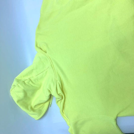 BALENCIAGA Hoodie 583222 cotton yellow BB logo print mens S Used Authentic