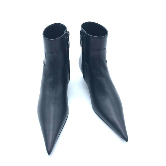 BALENCIAGA boots 531751 leather black basic Pointed toe Women 35 Used Authentic