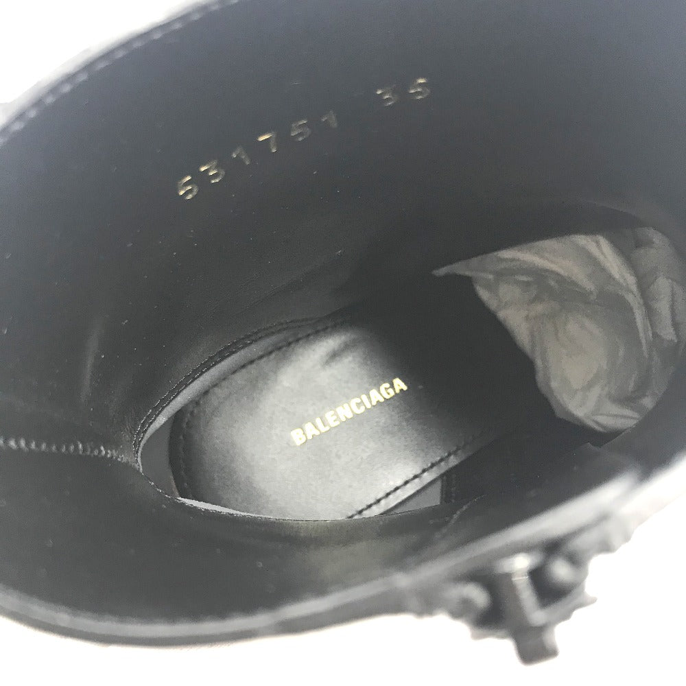 BALENCIAGA boots 531751 leather black basic Pointed toe Women 35 Used Authentic