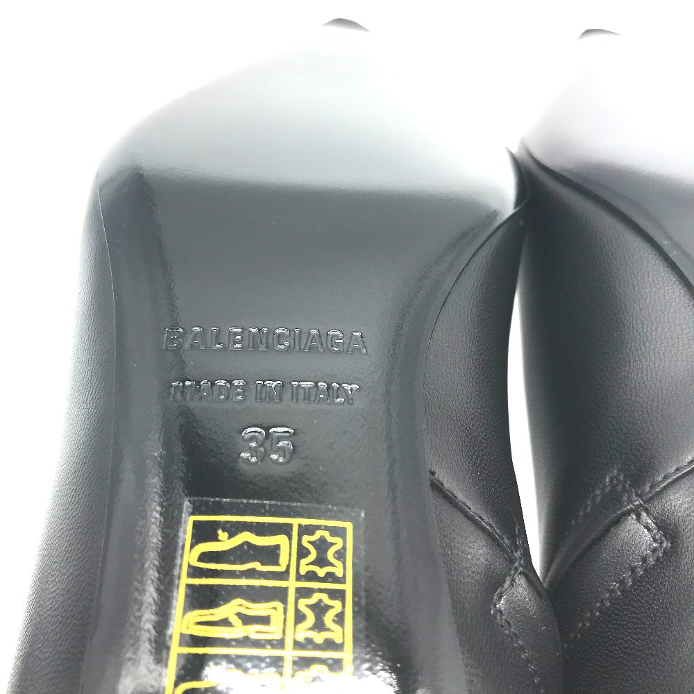 BALENCIAGA boots 531751 leather black basic Pointed toe Women 35 Used Authentic