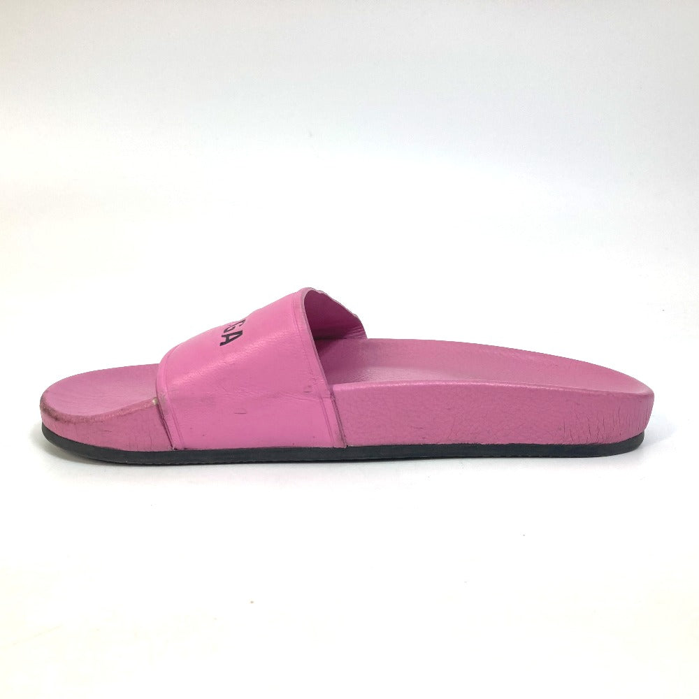 BALENCIAGA Sandals 517226 leather pink logo Women 38 Used Authentic