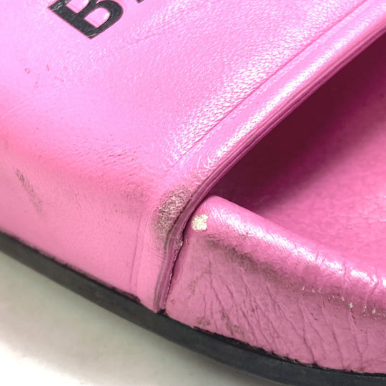 BALENCIAGA Sandals 517226 leather pink logo Women 38 Used Authentic