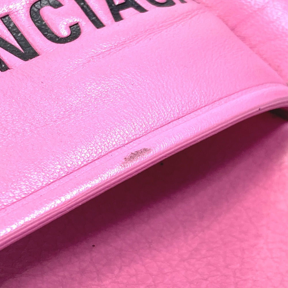 BALENCIAGA Sandals 517226 leather pink logo Women 38 Used Authentic