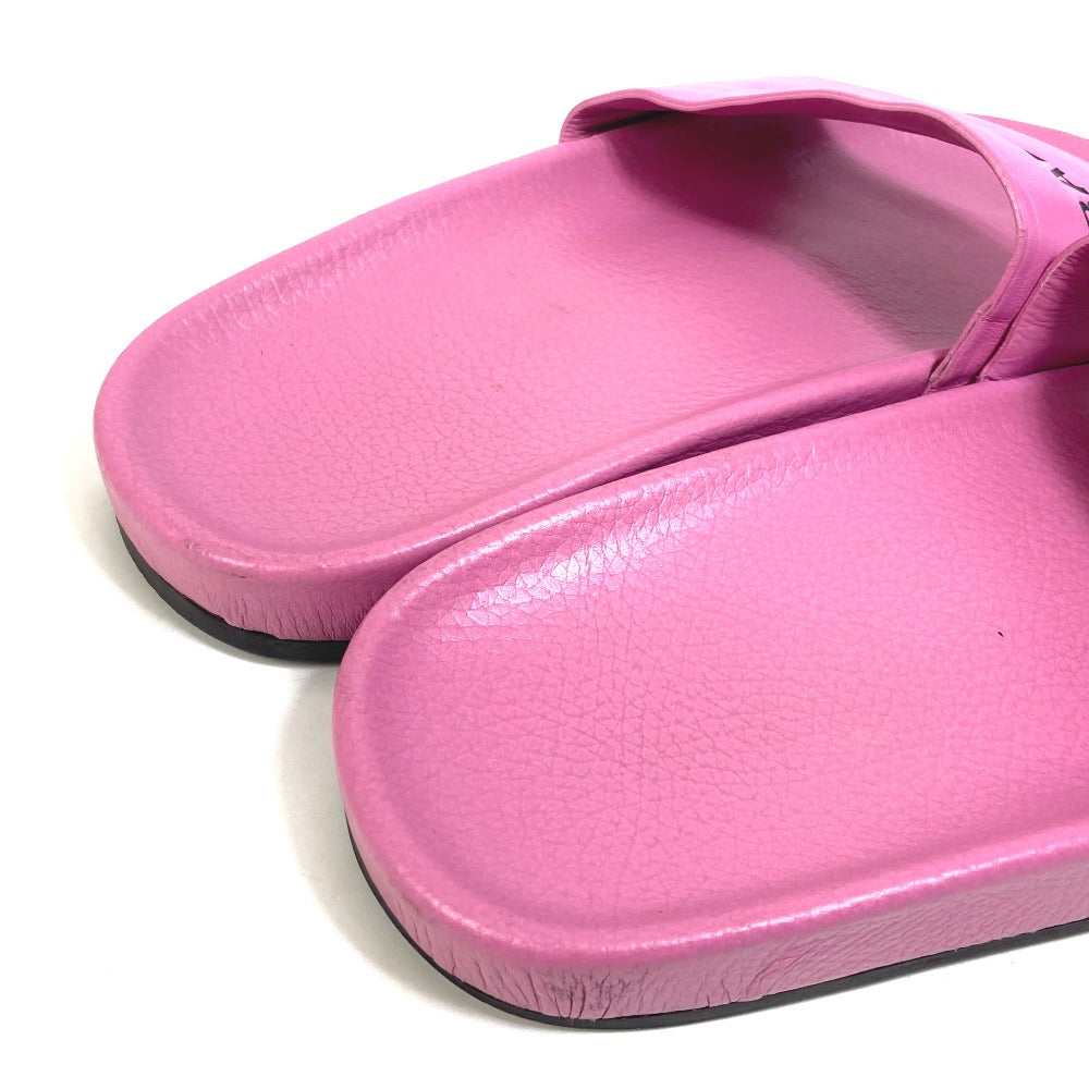 BALENCIAGA Sandals 517226 leather pink logo Women 38 Used Authentic