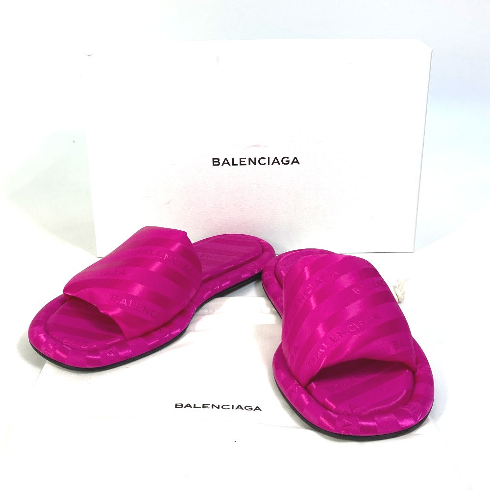 BALENCIAGA Sandals 500579 Satin , Satin pink shoes town sandals logo Women 35 Used Authentic