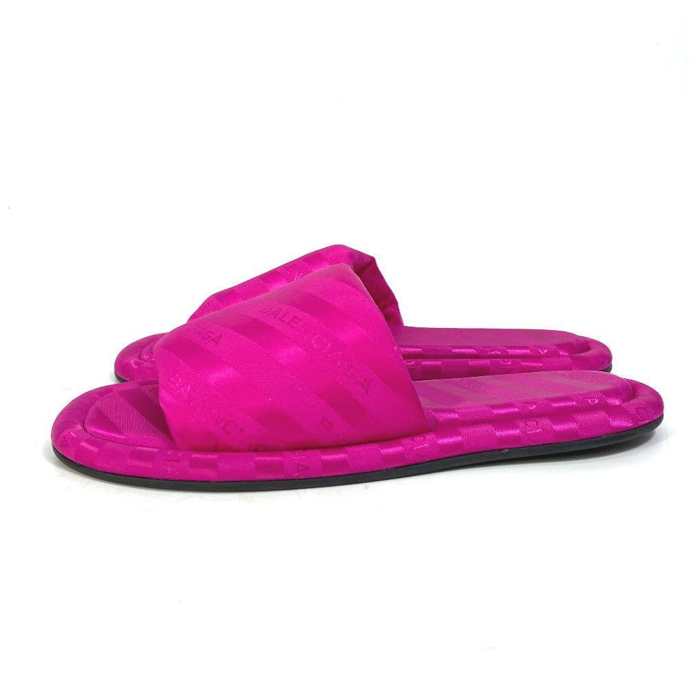 BALENCIAGA Sandals 500579 Satin , Satin pink shoes town sandals logo Women 35 Used Authentic