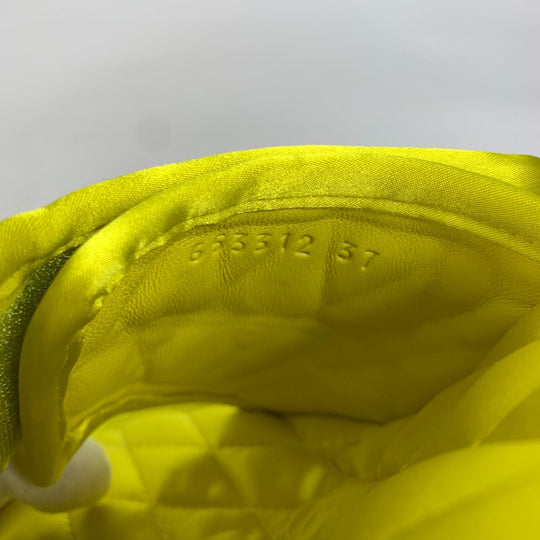 BALENCIAGA Sandals 653312 Satin , Satin yellow Mule logo Women 37 Used Authentic