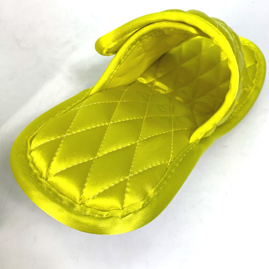 BALENCIAGA Sandals 653312 Satin , Satin yellow Mule logo Women 37 Used Authentic
