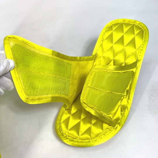 BALENCIAGA Sandals 653312 Satin , Satin yellow Mule logo Women 37 Used Authentic