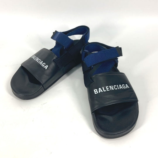 BALENCIAGA Sandals 506348 leather black Shoes shoes Velcro strap sandals mens 41 Used Authentic