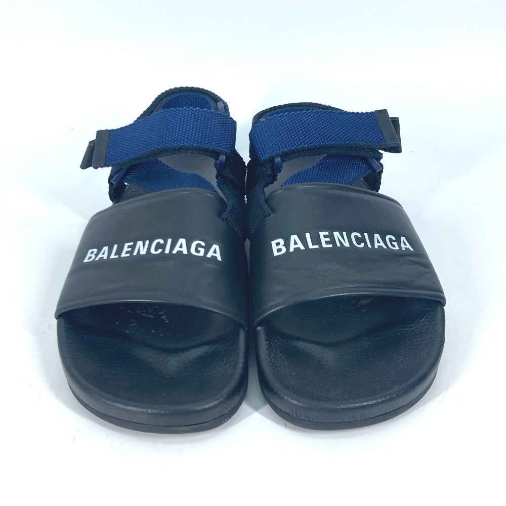 BALENCIAGA Sandals 506348 leather black Shoes shoes Velcro strap sandals mens 41 Used Authentic