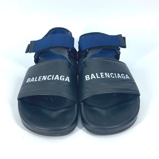 BALENCIAGA Sandals 506348 leather black Shoes shoes Velcro strap sandals mens 41 Used Authentic