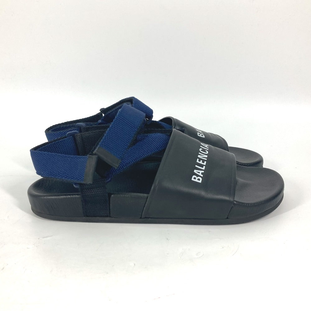 BALENCIAGA Sandals 506348 leather black Shoes shoes Velcro strap sandals mens 41 Used Authentic