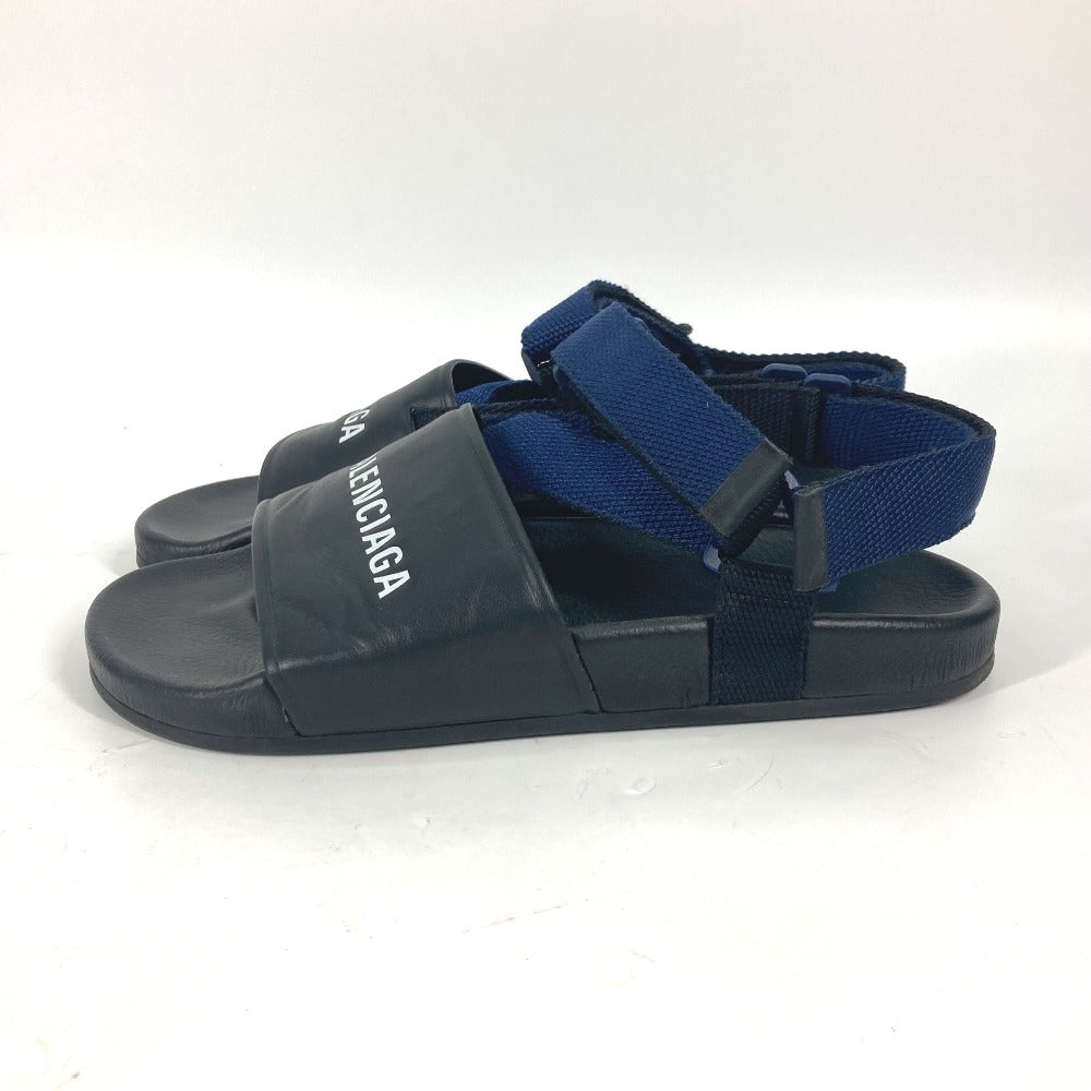 BALENCIAGA Sandals 506348 leather black Shoes shoes Velcro strap sandals mens 41 Used Authentic