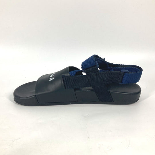 BALENCIAGA Sandals 506348 leather black Shoes shoes Velcro strap sandals mens 41 Used Authentic