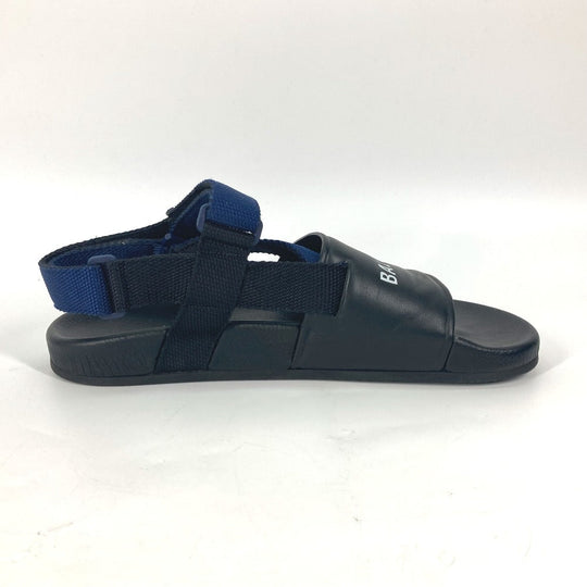 BALENCIAGA Sandals 506348 leather black Shoes shoes Velcro strap sandals mens 41 Used Authentic